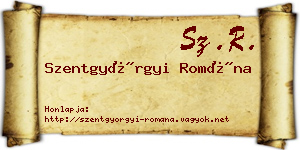 Szentgyörgyi Romána névjegykártya